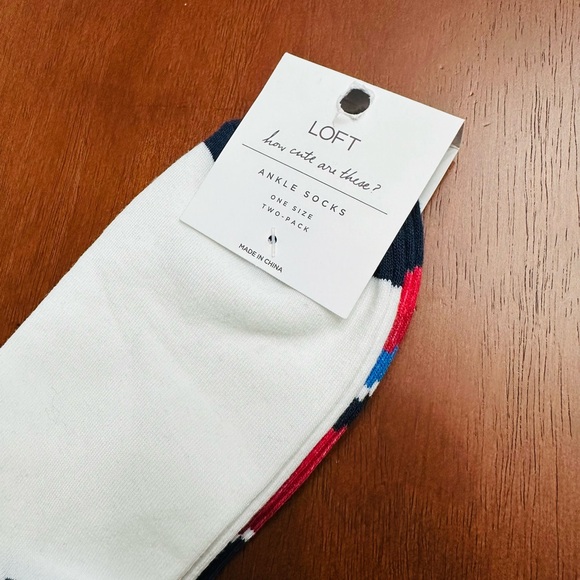 Loft 2-Pack Bow & Rugby Stripe Ankle Socks - Picture 3 of 4